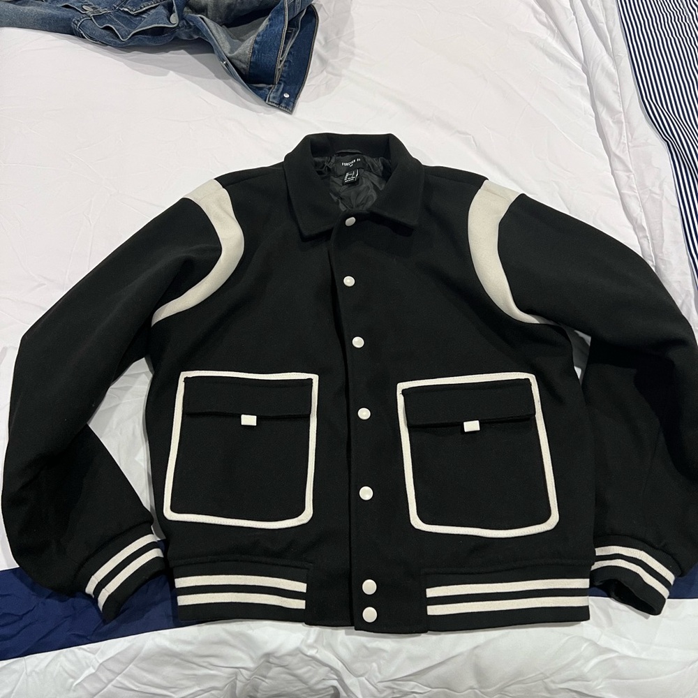 Forever 21 Black and White Varsity Jacket